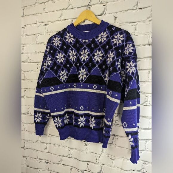 Vintage Steffner Virgin wool sweater, Christmas sweater, Snowflake ski sweater, - Picture 7 of 8